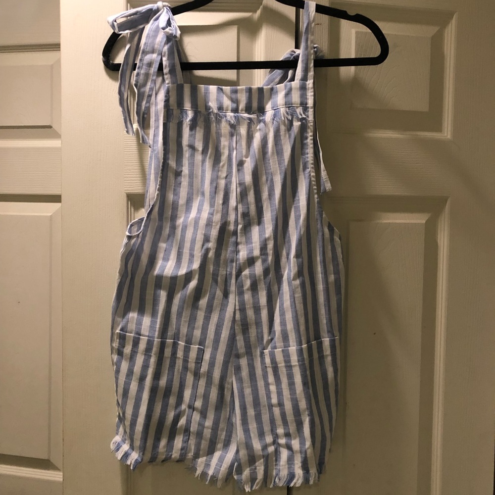 Blue and white stripe playsuit